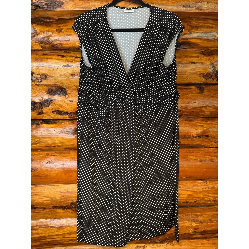Oh Baby By Motherhood Black Polka Dot Maternity Dress‎ Size Large